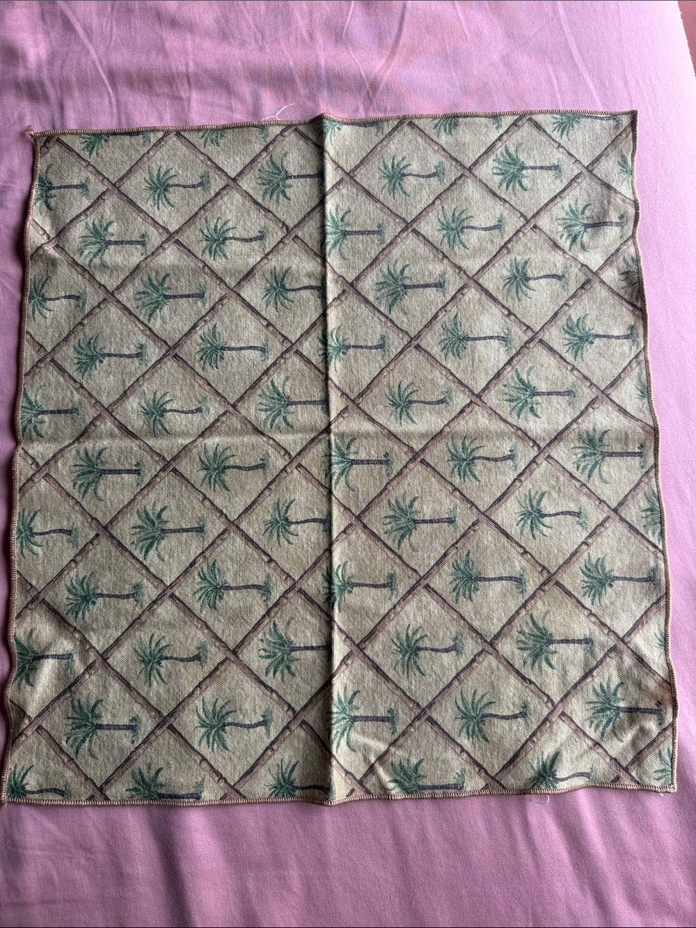 Set of 8 Palm tree pattern cloth napkins